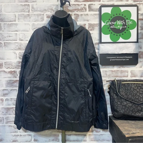 Columbia Women's Black rain shell Jacket 1X - Picture 1 of 11